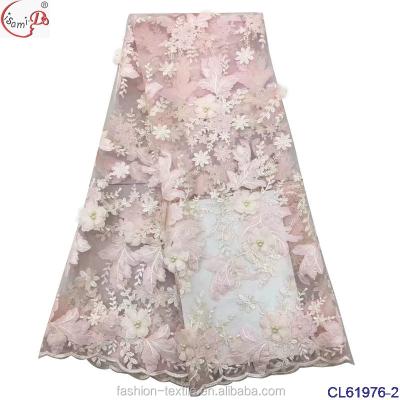 China 2020 Viable Fashionable Chowleedee Lace Dress Fabric Wholesale 3D Flower Embroidery Lace CL61976 for sale