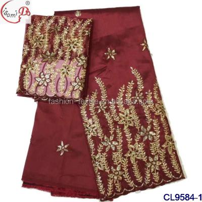 China 2020 Viable African Fabrics George Wrappers Set Wholesale Indian Nigerian George Fabric Men Girl lace CL9584 for sale