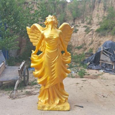 China Modern China Garden Outdoor Decoration Sculpture Fiberglass Angel Girl Sculpture With Wing for sale