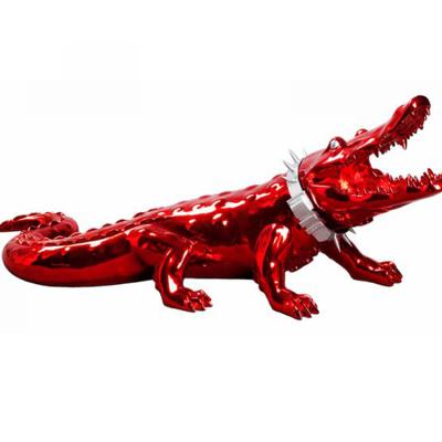 China China Garden Wild Crocodile Sculpture Outdoor Animal Sculpture Fiberglass Decoration for sale