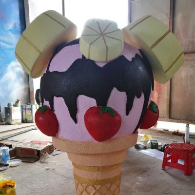 China Chinese Factory Display Landscape Fiberglass Ice Cream Cone Sculpture for sale