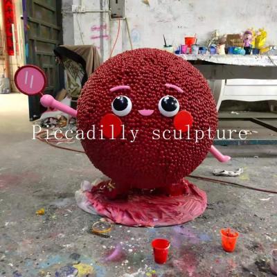 China China Outdoor Garden Decoration Fruit Fiberglass Bastard Myrtle Painting Sculpture For Sale for sale