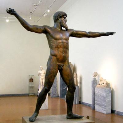 China China Reproduction Bronze Statue In Zeus Or Poseidon Famous Greek Craft Metal Sculpture Sculpture for sale