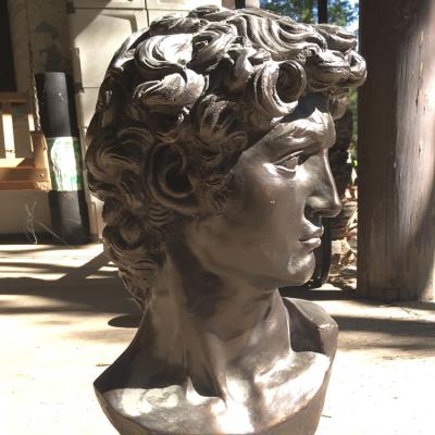 China China Factory Wholesale Reproduction Bronze David Head On Low Statue for sale