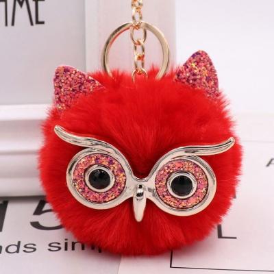 China Indoor. Custom Cheap Fashion Colorful Cute Fur Chain 09key Fur Accessories Ball Pom Poms Fur Sandals Slippers Outdoor.Beach Key Chain for sale