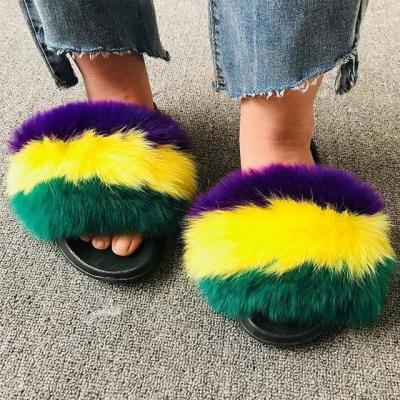 China Cushioning factory price wholesale cheap fluffy silk slippers chinese factories fashion wholesale cheap fluffy slippers for sale