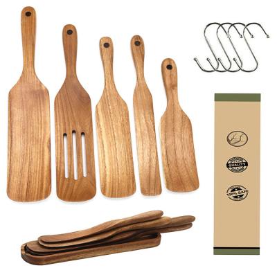 China Wooden Kitchen Turner Spatula Utensils Set Acacia Viable Teak Hot Sale Pancake for sale