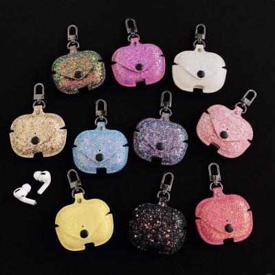 China For Airpods Earphone Creative Glitter Leather Shape For Airpods Pro Luxury Earphone Cover For Apple 1/2/3 for sale