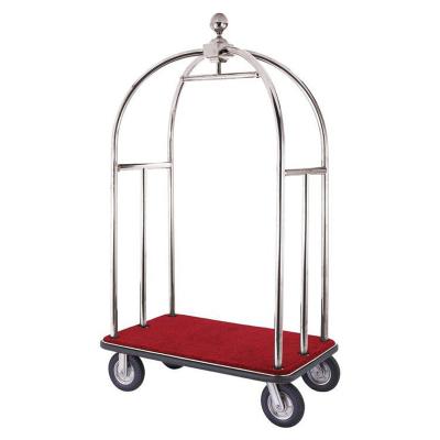 China Modern Hotel Lobby Stainless Steel Town Crier Trolley Baggage Baggage Cart for sale