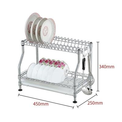 China High Quality N Kitchen 2 Tiers Drying Chrome Dish Rack for sale