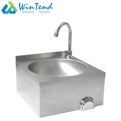 China Faucet Wall Hung Knee Push Operated Hand Wash Sink Basin For Kitchen And Hospital for sale