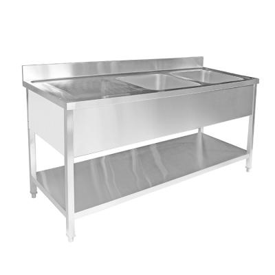 China Without Double Faucet Portable Stainless Steel Kitchen Custom Size Sink And Workbench for sale