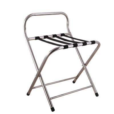 China Modern Folding Hotel Stainless Steel Luggage Rack Tray Plate Stand Rack for sale