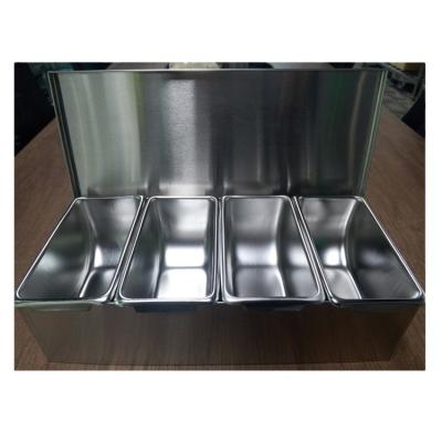 China Sustainable Commercial Kitchen Stainless Steel Condiment Rack Set 4 Divider for sale