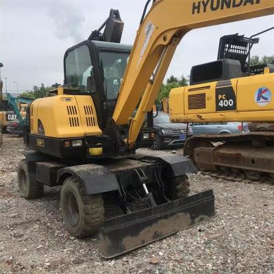 China 6 toneladas de segunda mano Excavadoras Hyundai R60W Excavadora con ruedas Hyundai en venta