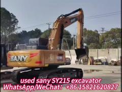 Used Sany SY215C Hydraulic Crawler Excavator User Friendly Operation