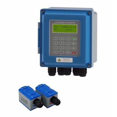 China Water Supply Digital Ultrasonic Water Flow Meter Wall Mounted Flange On TM-1 Transducer Flow Meter DN50mm-700 TUF-2000B RS485 IP67 Protection for sale