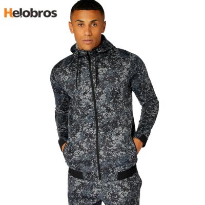 China Custom Camouflage Zipper-Up Mens Anti-pilling Gym Running Sports Sports Slim Fit Hoodies For Men for sale