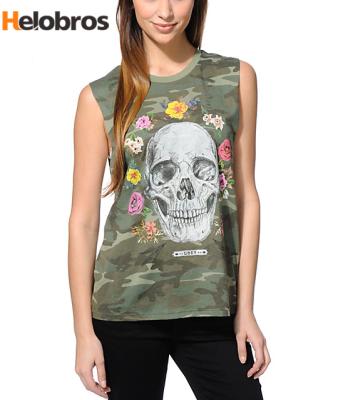 China Ladies Fashion Camouflage Skull Print QUICK DRY Tank Top for sale