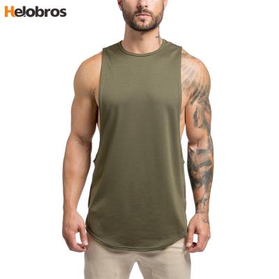 China Wholesale Custom Anti-Shrink Muscle Logo Workout Men Stringer Singlet Tank Top For Man for sale