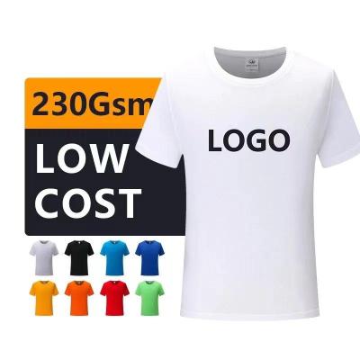 China 230gsm Anti-wrinkle Mens T-shirt Blank T-shirts With Logo Printed For Custom Designs Logo Printing for sale