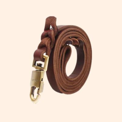 China Factory direct custom made high quality fashion pure cowhide rope large, medium and small pull dog quick release for sale