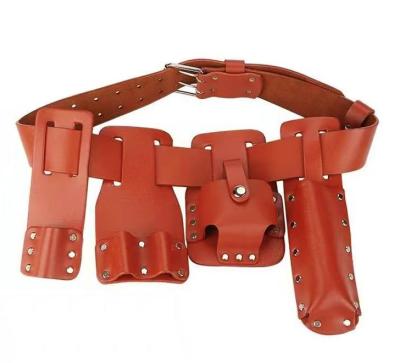 China Durable Custom Sheer Cowhide Multi-pocket Heavy Duty Electrician Scaffolding Tool Belt for sale