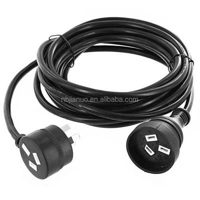 China 240V Home Appliance Power Lead Cable AU 3-Pin Black Piggyback Extension Cord for sale