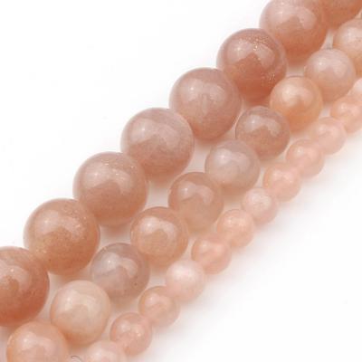 China Making Jewelry Necklace Bracelet Earring Natural A+ Sunstone Beads 4mm/6mm/8mm Round Loose Beads For Jewelry Making Diy Bracelet Necklace for sale