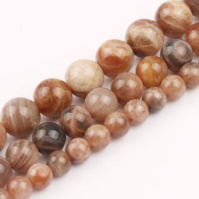 China Making Jewelry Necklace Bracelet Earring Natural Sun Stone Beads Round 6mm/8mm/10mm Gold Sunstone Loose Beads For Jewelry Making Diy Bracelet Necklace for sale