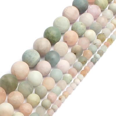 China Natural Stone Jewelry Necklace Bracelet Earring Making Beads 4/6/8/10/12mm Dull Polish Matte Morganite Stone Beads For Jewelry Making Bracelet for sale