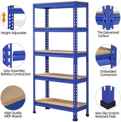 China Industrial Garage Storage Racks , 5-Tier Adjustable Garage Storage Shelves Heavy Duty Metal Shelving Utility Shelves for sale