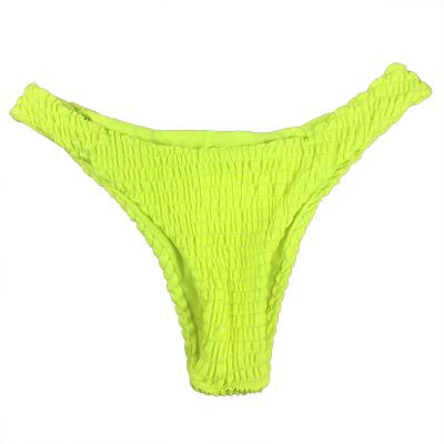 China Plus Size Women's Cheeky Brazilian Bikini Thong Bottom Cut Out Swimwear Tops Ruched Bottom for sale