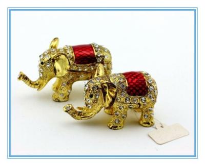 China 100% handmade enamel Elephant shape metal box for jewelry for sale