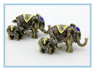 China Vintage Style Handmade Enamel Jewelry box with Elephant Shape for sale