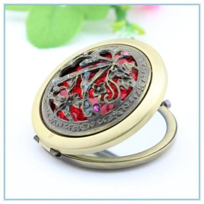 China Russian style Hollow out rhinestone metal pocket mirrors for sale