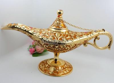 China Shinny Gifts Enamel Metal Brass Genie Lamp for sale