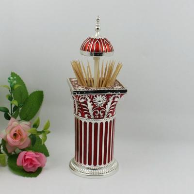 China Shinny Gifts Retro European High-End Peacock Hand Pressure Automatic Toothpick Holder&box for sale