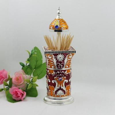 China Shinny Gifts Enameled Toothpick Holder for Tableware Decoration for sale