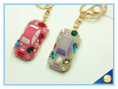 China Wholesale Fashion Design Rhinestone Crystal Cars Key Chain Decoration Keychain For Women Car for sale