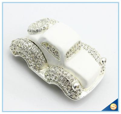 China Lovely Crystal Car Shape Trinket Box Home decoration Enamel Trinket Box SCJ329 for sale