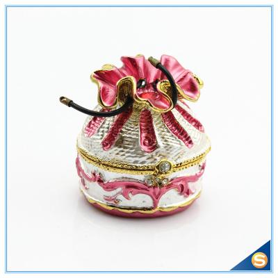 China Wholesale Creative Handmade Money Bag Trinket Box Metal Jewelry Box SCJ592 for sale