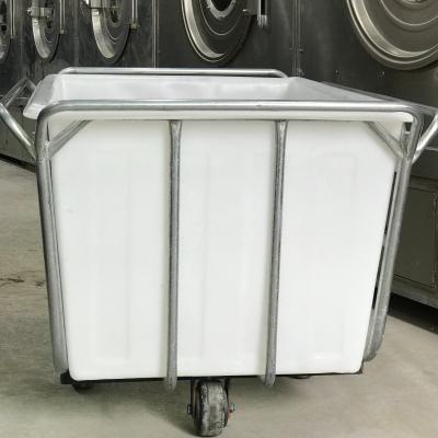 China 304 stainless steel wholesales clothes flatwork laundry cart / plastic laundromat cart for sale