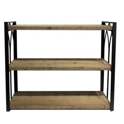 China Vintage Rustic Decorative Hanging Floating Shelves Wall Shelf Wood And Metal 3 Tier Living Room Furniture OEM Manufacturing for sale