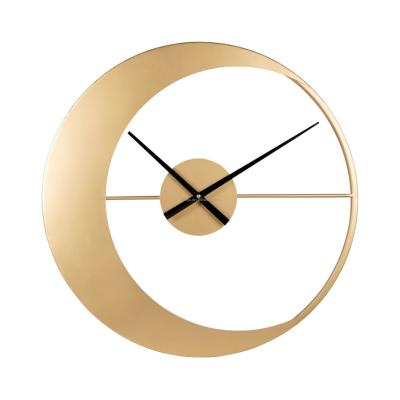 China Europe Yiju Gold Modern Wall Clock Living Room Home Decorative Decor For Luxury Wall Clock OEM Manufacture for sale