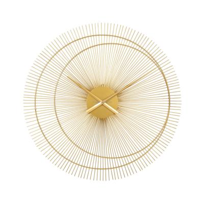 China Europe Yiju Gold Modern Wall Clock Living Room Home Decorative Decor For Luxury Wall Clock OEM Manufacture for sale