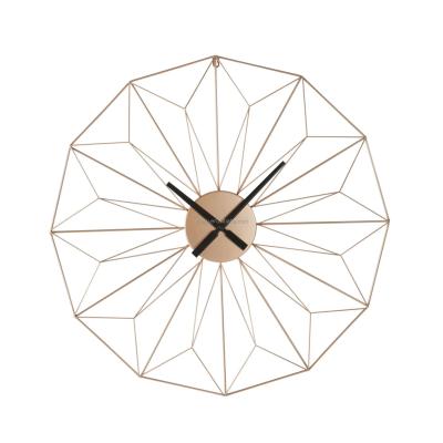 China Gold Modern Wall Clock Wire Europe Yiju Iron Living Room Home Decorative Decor For Luxury Wall Clock OEM Manufacturing for sale