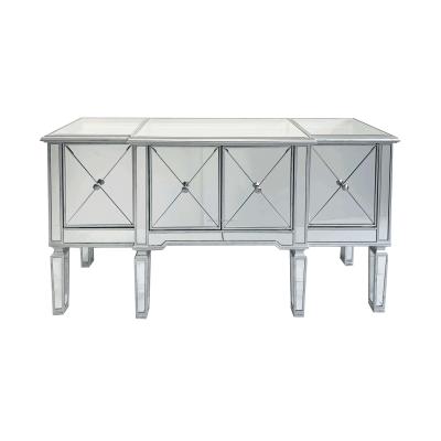 China Cabinet OEM Manufacturing Storage 4 Door Mirrored Sideboard Cabinet Furniture Living Room Furniture for sale