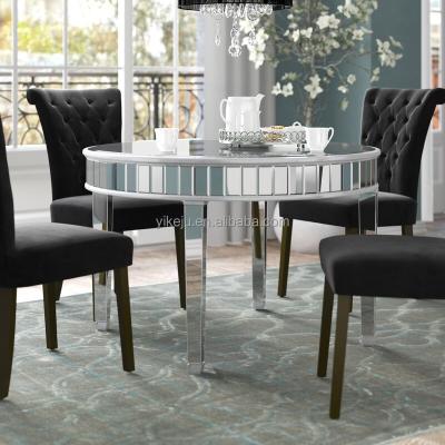 China Modern All Glass Mirror Dining Table Mirror Dining Table Living Room Furniture OEM Manufacturing Excellent for sale