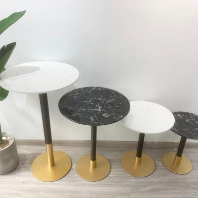 China KD Manufacturer Modern Design Brock Counter Height Stone Pedestal Dining Table Dining Room Furniture Marble Bar Table for sale